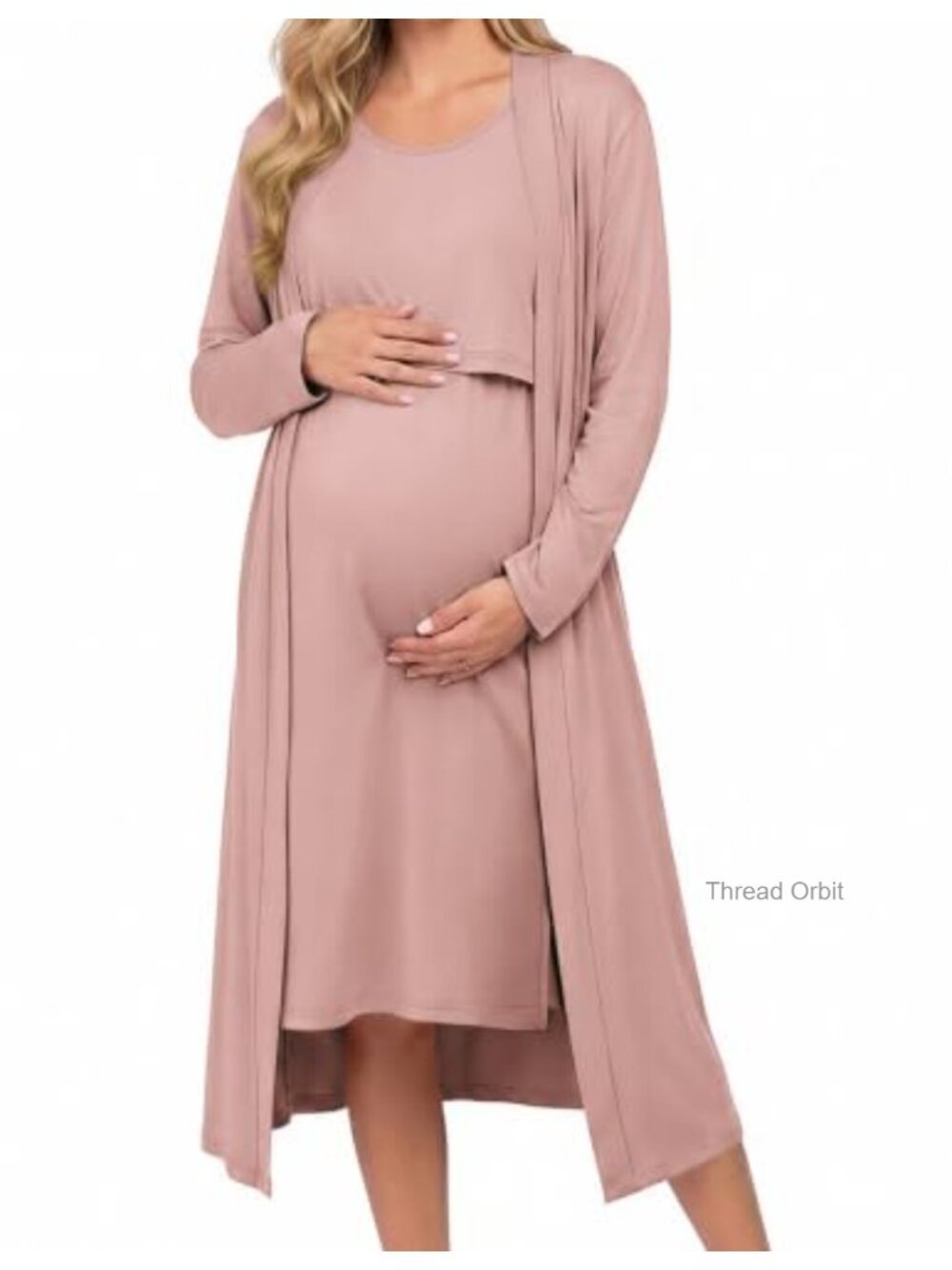 Maternity Nursing Gown and Robe Set Labor Delivery Nightgown Hospital